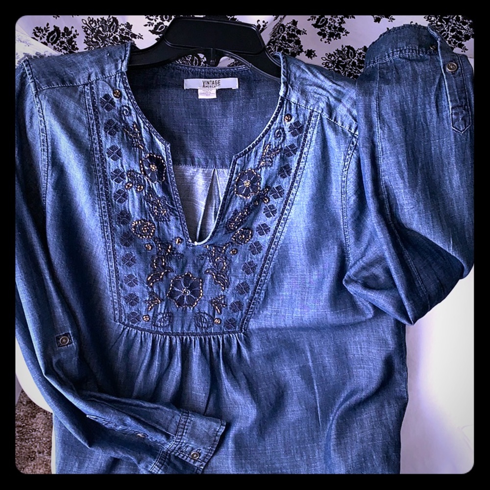 Denim beaded details American Vintage large EUC